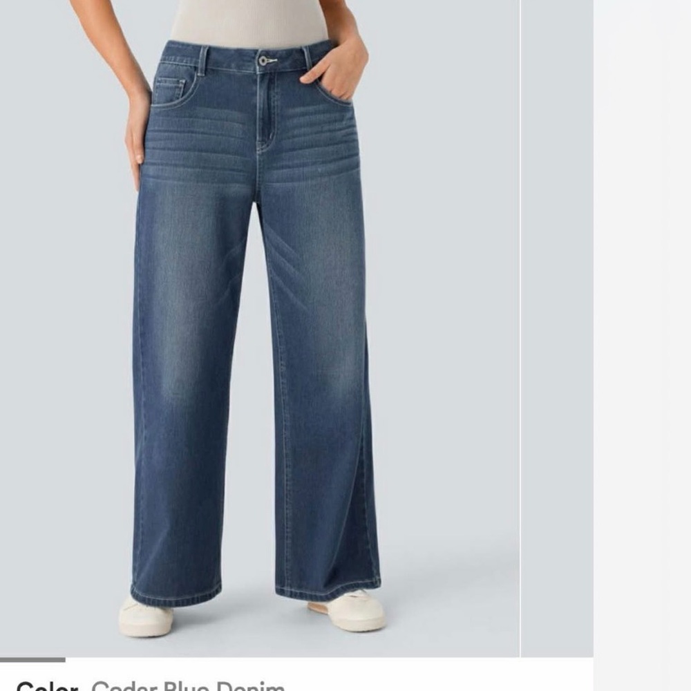 Halara Classic Wide Leg Stretch Blue Jeans